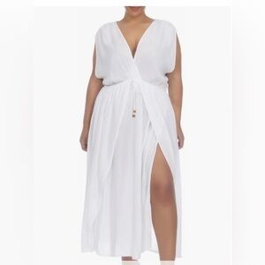 Boho Me Maxi Cover Up Dress Women Size Small Color Green